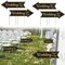 4PCS Wedding Directional Arrow Signs with Stakes – Black & Gold “This Way” Garden Signs for Ceremony & Reception